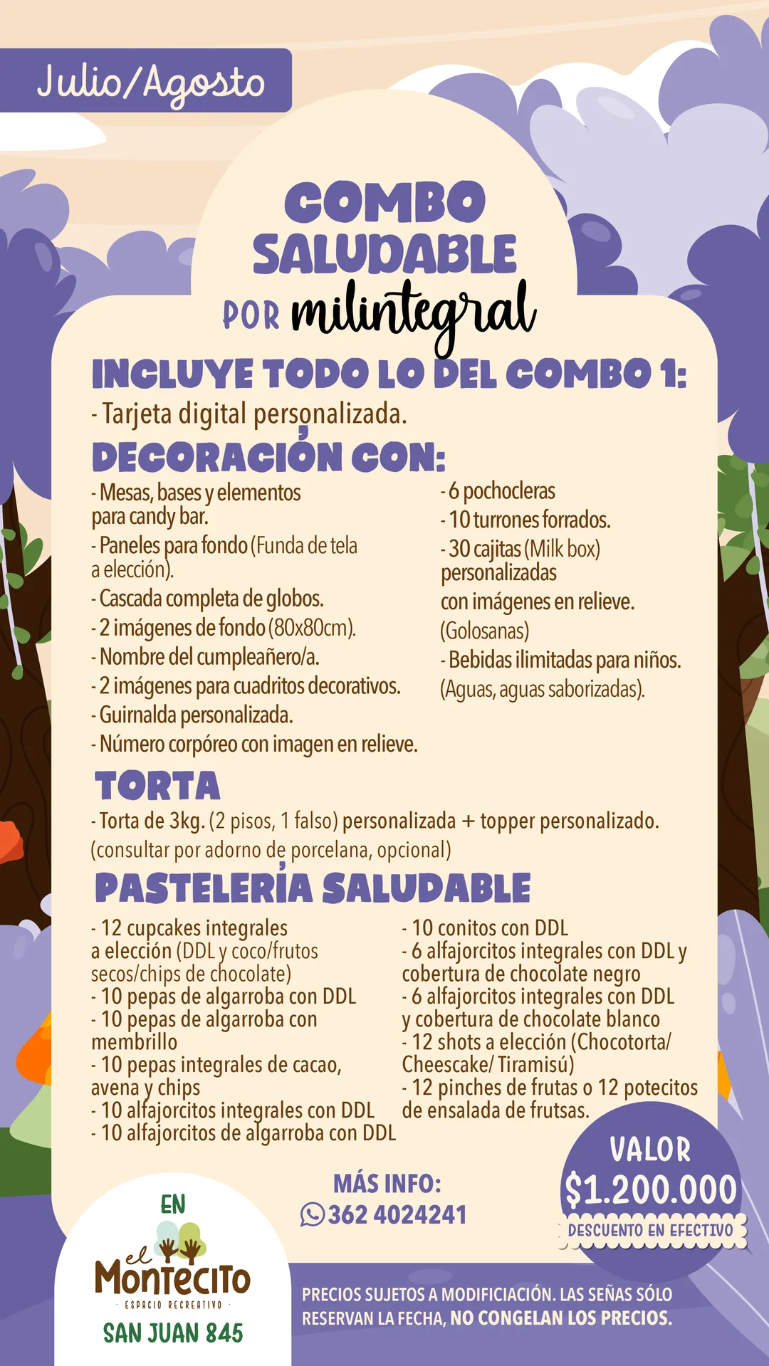 Combo saludable: decoración completa y pastelería integral por milintegral